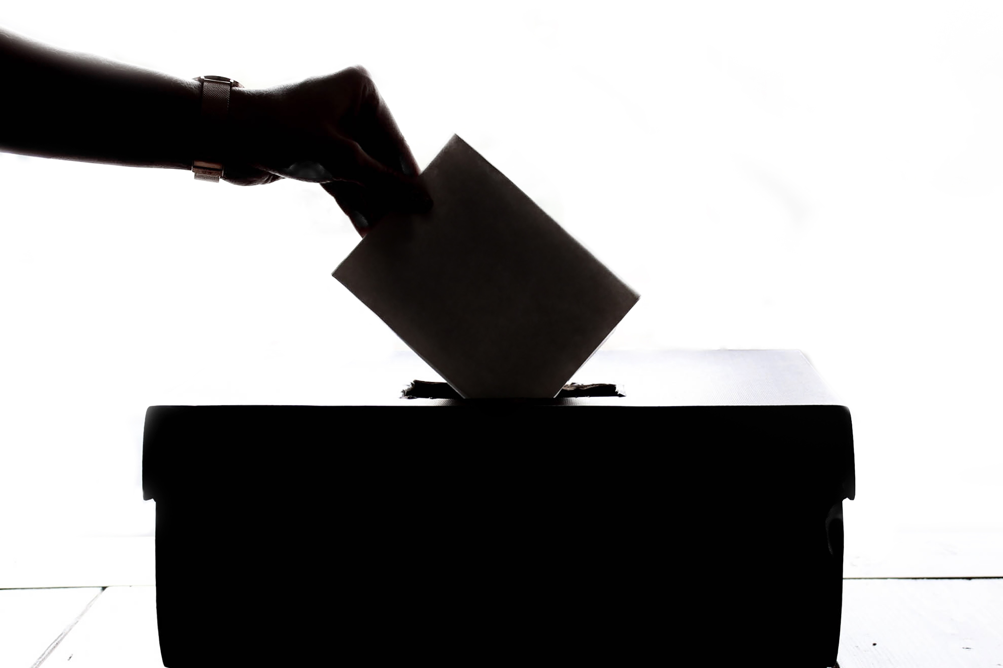 Ballot being placed into a box