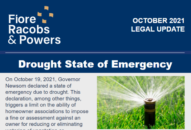 Fiore Racobs & Powers E-News Legal Update - Drought State of Emergency