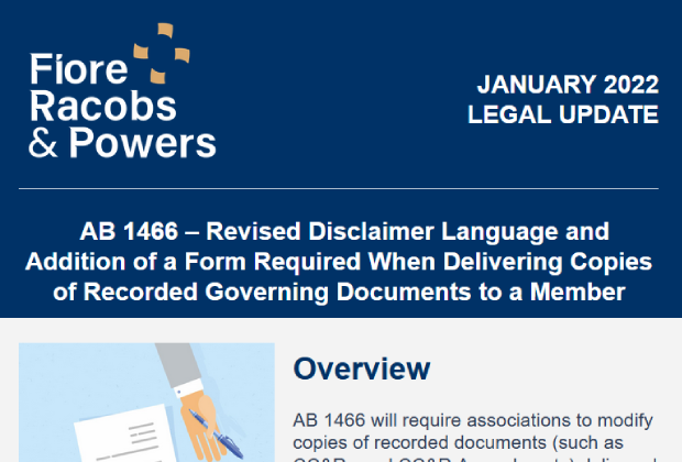 Fiore Racobs & Powers E-News Legal Update - AB 1466