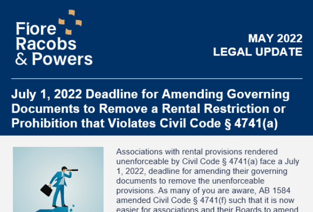 Fiore Racobs & Powers E-News Legal Update - Civil Code Section 4741