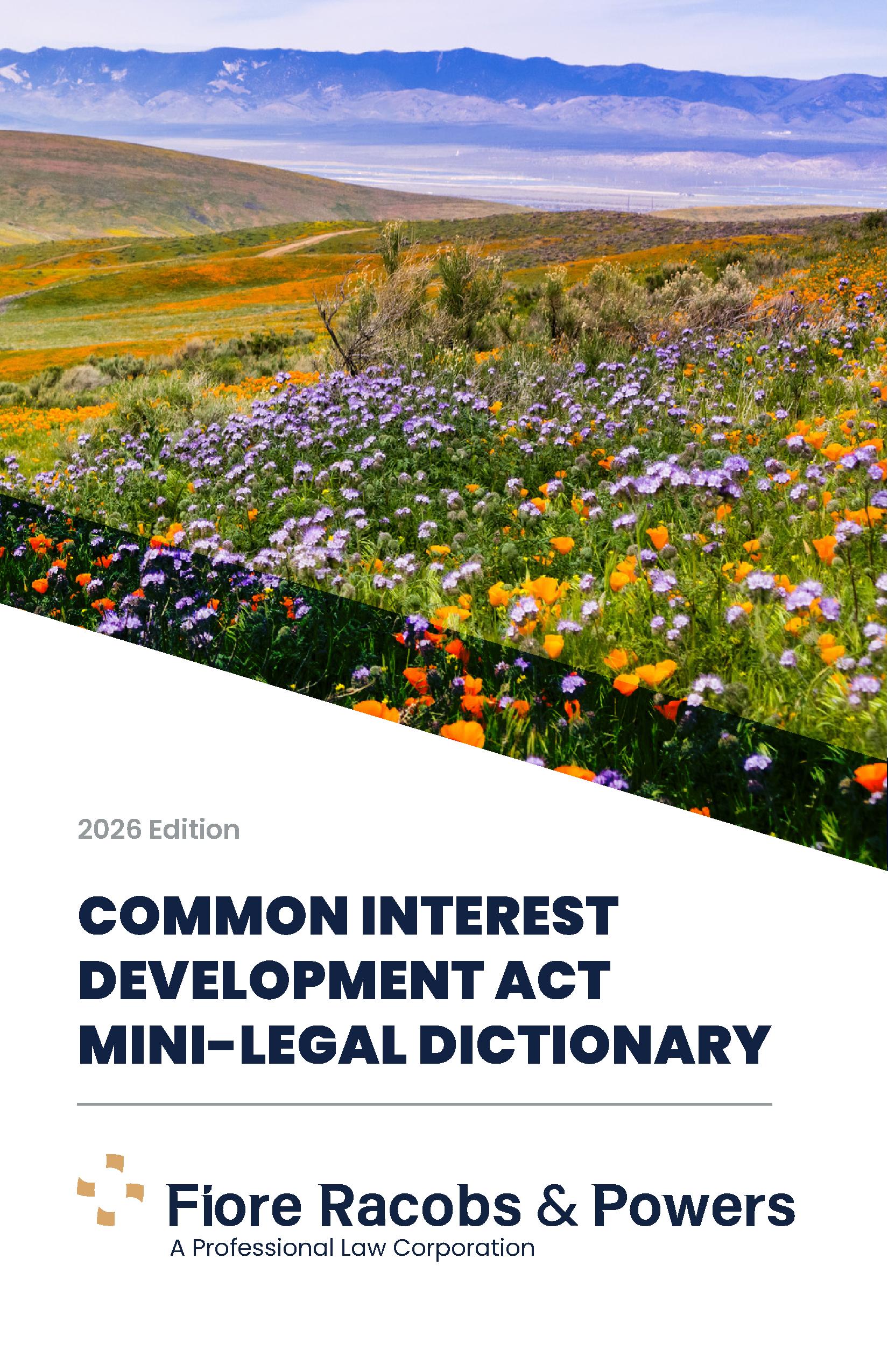 2026 Common Interest Development Act Mini-Legal Dictionary